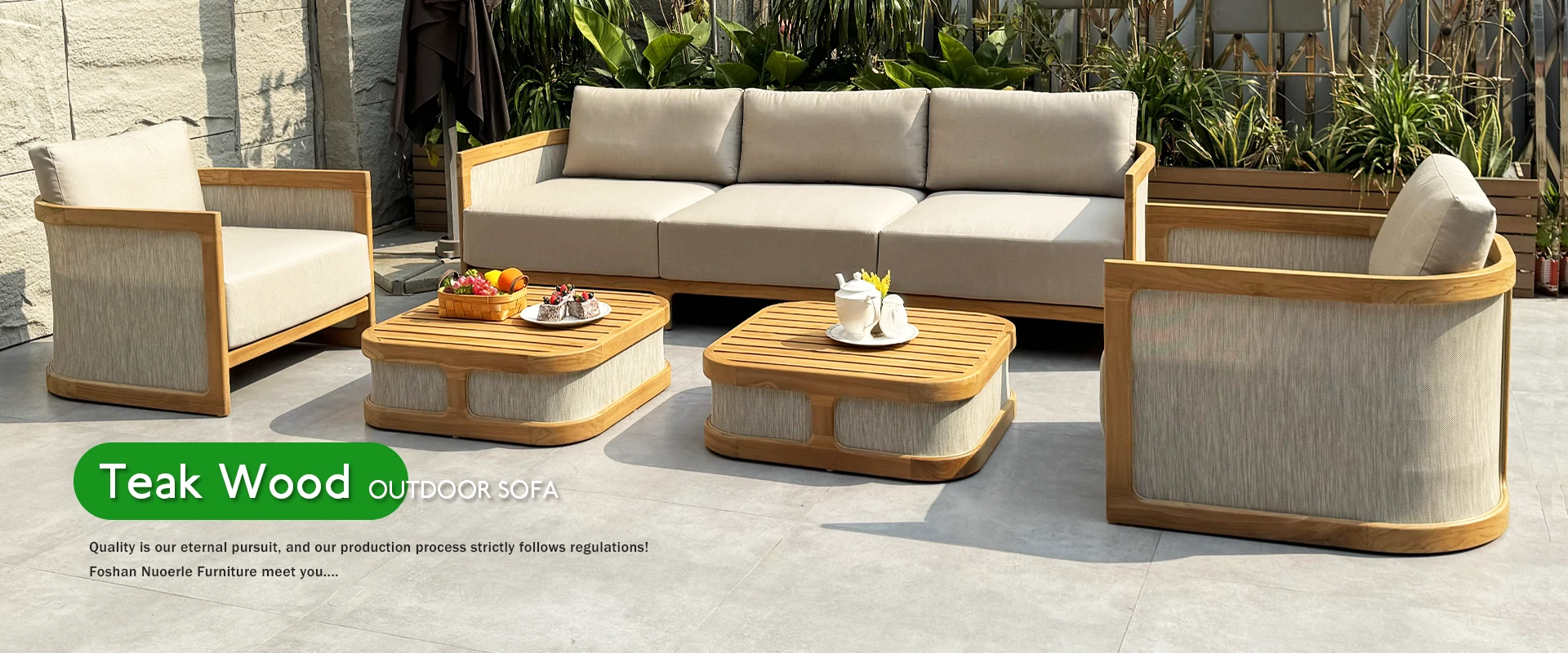 Sofá de madera de teca al aire libre China