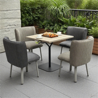 Nuevo muebles de exterior Conjunto de comedor de tela de aluminio moderno