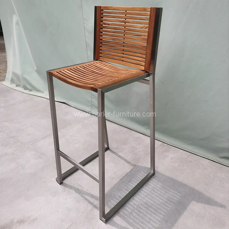 ¿Por qué debería elegir la moderna silla de bar con estructura de teca de acero inoxidable para exteriores para su patio?