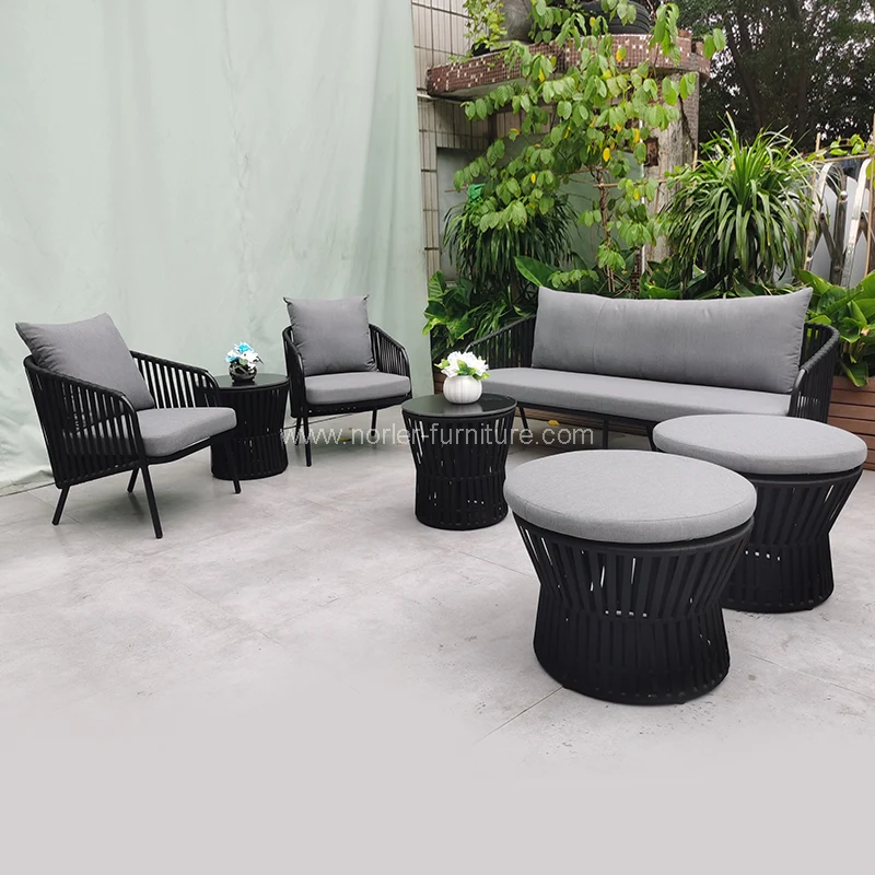 Sofá de tejido de cuerda moderno duradero al aire libre