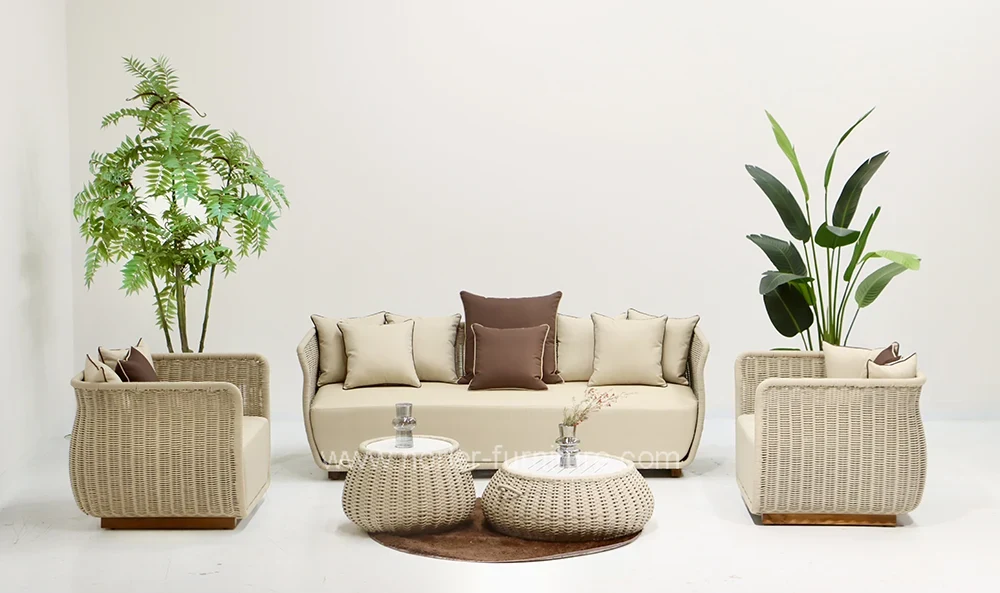 Outdoor Patio Furniture Garden Set Rope Sofa