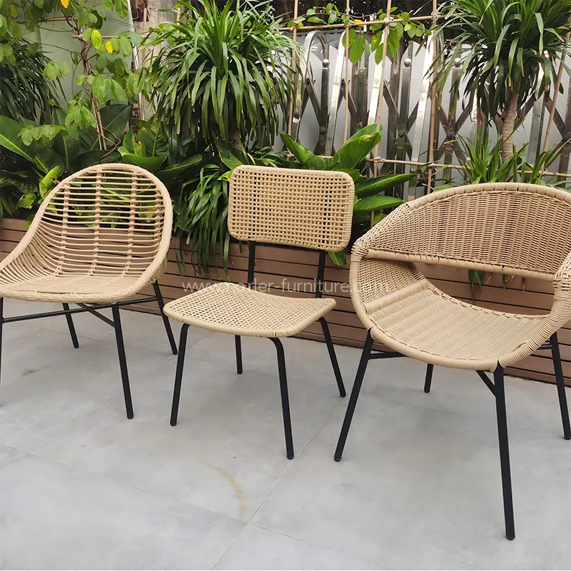 Silla de balcón de ratán de aluminio al aire libre de lujo