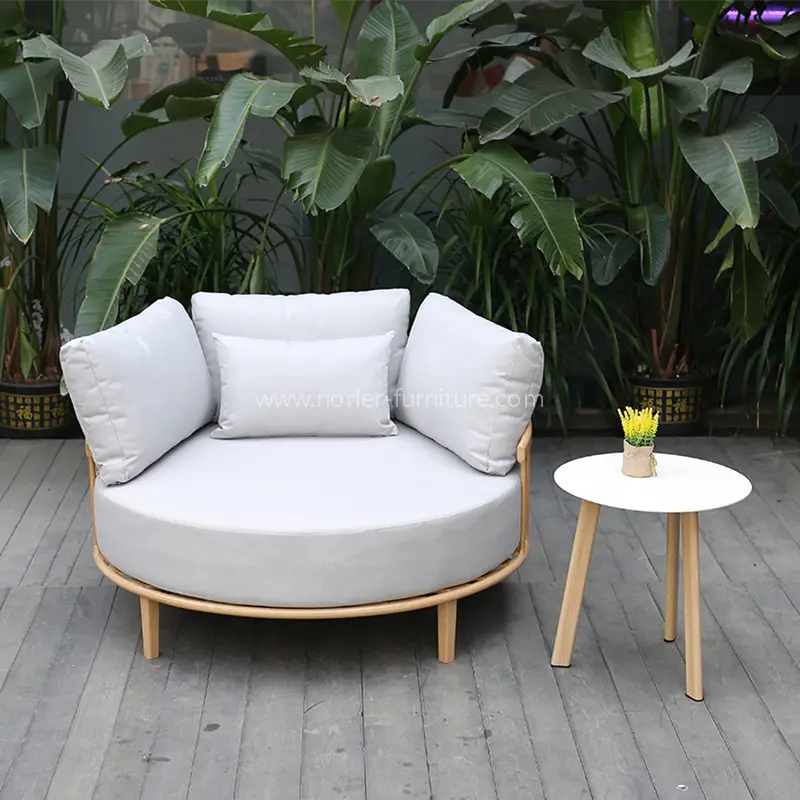 Balcón de patio de marco de aluminio al aire libre muebles de cama redonda