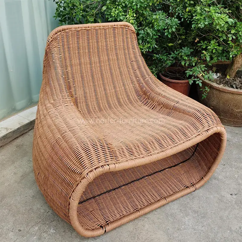 Silla de ocio de muebles de ratán de patio al aire libre