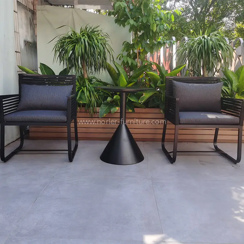 Diseño de ocio moderno al aire libre Balcón de balcón de cinturón tejido de aluminio de aluminio