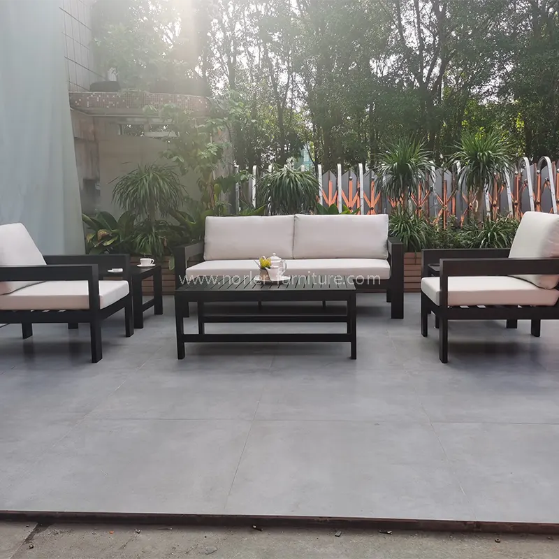 Sofá de tela impermeable de aleación de aluminio al aire libre