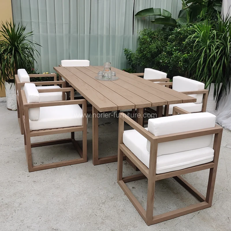Juego de madera de teca al aire libre juego de restaurantes de restaurantes