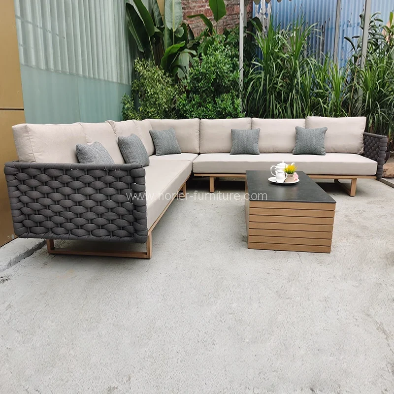 Quolity Sofá de cuerda de patio al aire libre en China